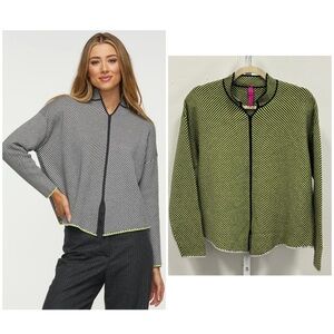Zaket & Plover Neru Collar Sweater Cashmere Cotton Blend Contemporary Knit Green
